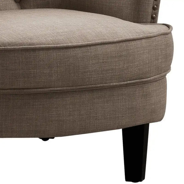 Fotel ozdobny Moser Bay Mignon, tapicerowany aksamitem / lnem, szerokość 76 cm (30 cali), pikowany (tufted), z oparciem typu