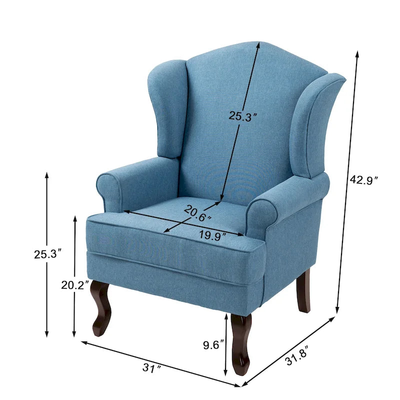 Komplet 2 tradycyjnych foteli ozdobnych typu wingback – tapicerowane fotele z podłokietnikami