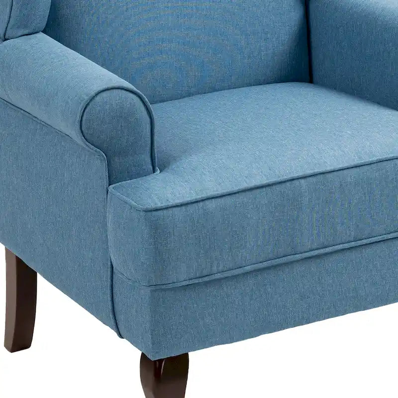 Komplet 2 tradycyjnych foteli ozdobnych typu wingback – tapicerowane fotele z podłokietnikami