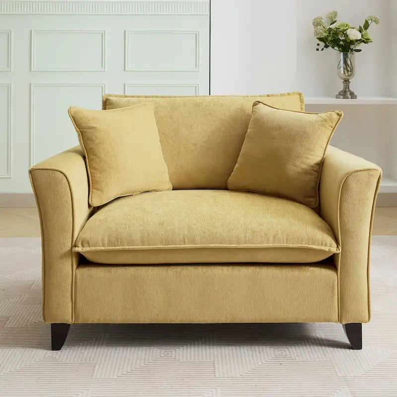 Oversize'owy fotel z tkaniny chenille