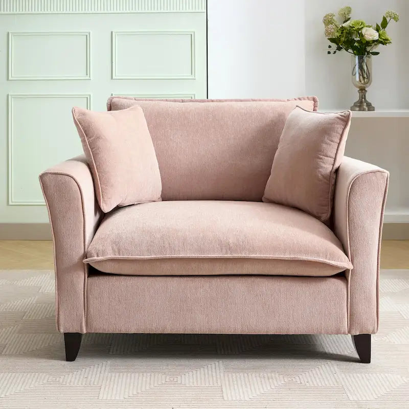 Oversize'owy fotel z tkaniny chenille