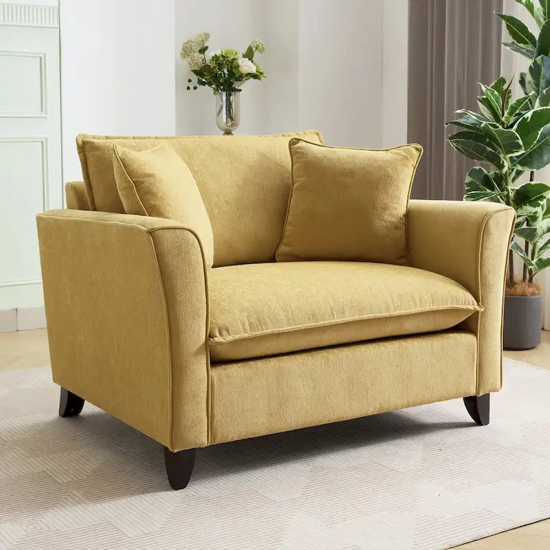 Oversize'owy fotel z tkaniny chenille