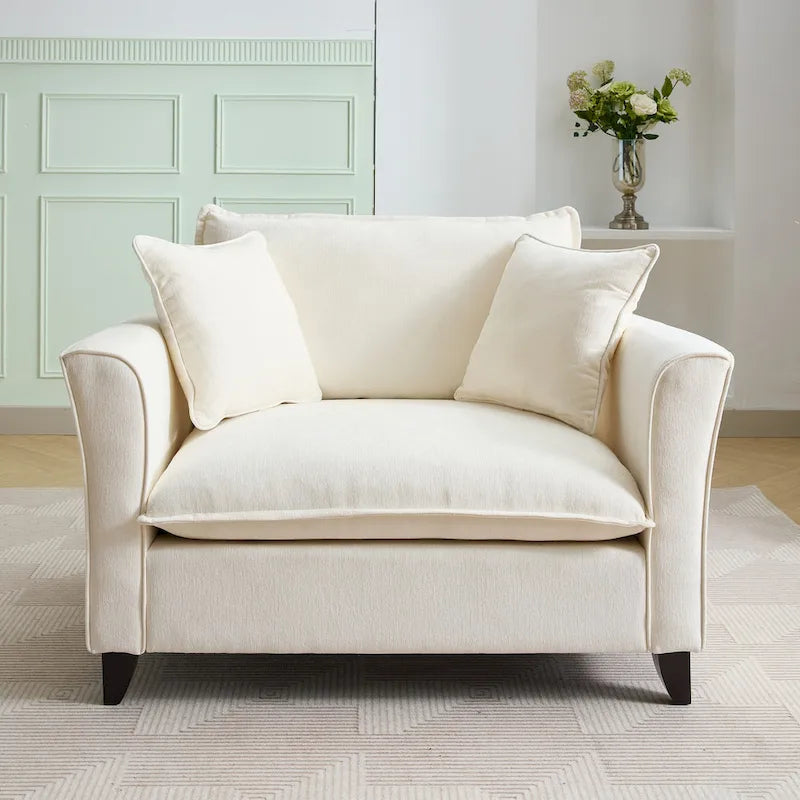 Oversize'owy fotel z tkaniny chenille