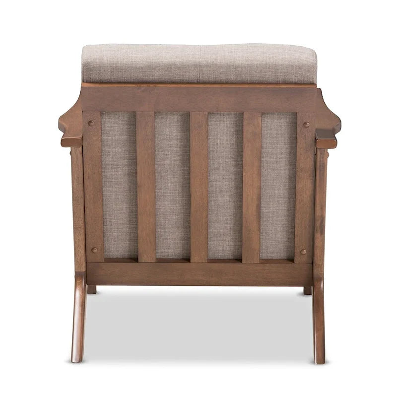 Fotel wypoczynkowy w stylu mid-century – brązowa ekoskóra